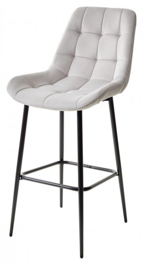 Барный стул ХОФМАН, цвет H-09 Светло-серый, велюр / черный каркас М-City в Перми - perm.mebel-74.com | фото