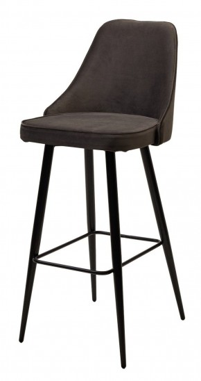 Барный стул NEPAL-BAR ГРАФИТ #14, велюр/ черный каркас (H=78cm) М-City в Перми - perm.mebel-74.com | фото