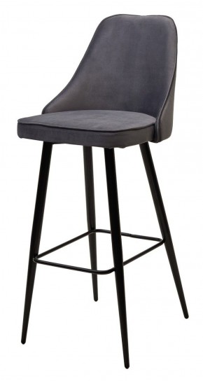 Барный стул NEPAL-BAR СЕРЫЙ #27, велюр/ черный каркас (H=78cm) М-City в Перми - perm.mebel-74.com | фото