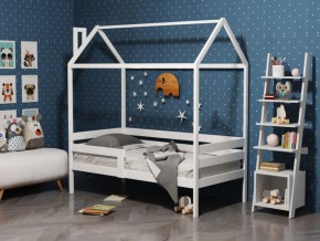 Детская кровать-домик из массива березы Соня-6 (800*1600) Белый/Лак в Перми - perm.mebel-74.com | фото