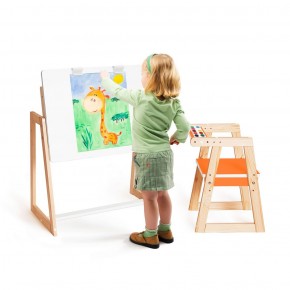 Детская растущая парта и стул Я САМ "Краски" (Оранжевый) в Перми - perm.mebel-74.com | фото