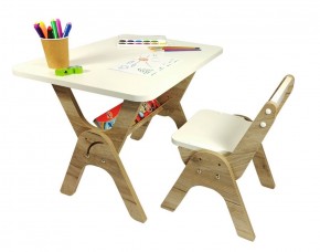 Детский растущий стол-парта и стул Я САМ "Умка" (Дуб/Серый) в Перми - perm.mebel-74.com | фото