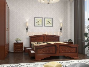 ЕЛЕНА Кровать из массива 1600 (Орех) с 2-мя ящиками в Перми - perm.mebel-74.com | фото