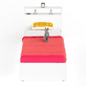 Камелия Кровать 0900, цвет белый, ШхГхВ 93,5х217х78,2 см., сп.м. 900х2000 мм., без матраса, основание есть в Перми - perm.mebel-74.com | фото