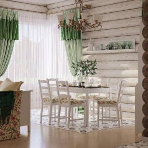 Комлект Вествик обеденный стол и четыре стула, массив сосны, цвет белый в Перми - perm.mebel-74.com | фото