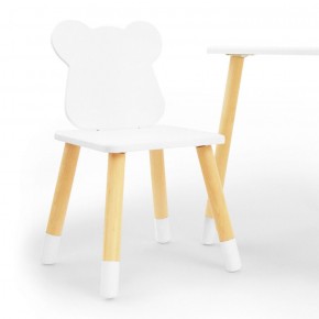 Комплект детской мебели стол и два стула Мишутка (Белый/Белый/Береза) в Перми - perm.mebel-74.com | фото