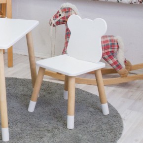 Комплект детской мебели стол и два стула Мишутка (Белый/Белый/Береза) в Перми - perm.mebel-74.com | фото