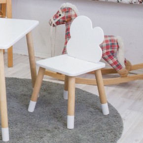 Комплект детской мебели стол и два стула Облачко (Белый/Белый/Береза) в Перми - perm.mebel-74.com | фото