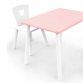 Комплект детской мебели стол и стул Корона (Розовый/Белый/Белый) в Перми - perm.mebel-74.com | фото