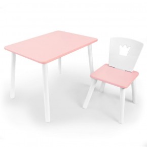 Комплект детской мебели стол и стул Корона (Розовый/Розовый/Белый) в Перми - perm.mebel-74.com | фото