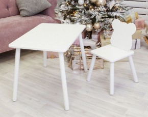 Комплект детской мебели стол и стул Мишутка (Белый/Белый/Белый) в Перми - perm.mebel-74.com | фото