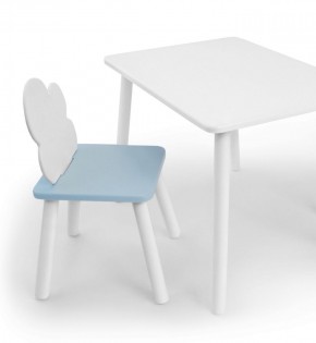 Комплект детской мебели стол и стул Облачко (Белый/Голубой/Белый) в Перми - perm.mebel-74.com | фото