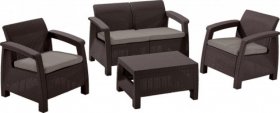 Комплект мебели Корфу сет (Corfu set) коричневый - серо-бежевый * в Перми - perm.mebel-74.com | фото