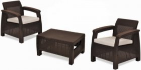 Комплект мебели Корфу Уикенд (Corfu Weekend) коричневый - серо-бежевый * в Перми - perm.mebel-74.com | фото