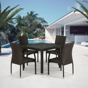 Комплект плетеной мебели T257A/YC379A-W53 Brown (4+1) + подушки на стульях в Перми - perm.mebel-74.com | фото