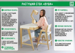 Комплект растущий стол и стул с чехлом 38 попугаев «Вуди» (Белый, Белый, Беж) в Перми - perm.mebel-74.com | фото