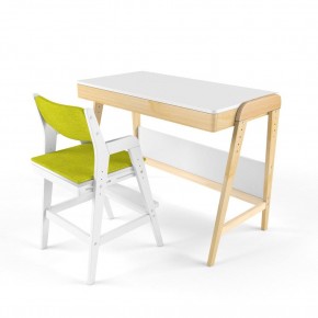 Комплект растущий стол и стул с чехлом 38 попугаев «Вуди» (Белый, Белый, Грин) в Перми - perm.mebel-74.com | фото