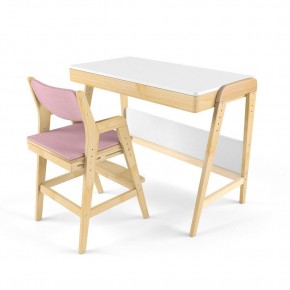 Комплект растущий стол и стул с чехлом 38 попугаев «Вуди» (Белый, Береза, Розовый) в Перми - perm.mebel-74.com | фото