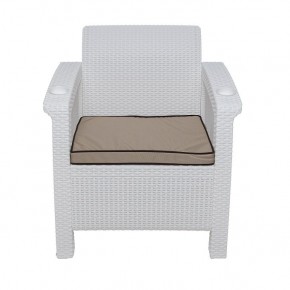 Комплект уличной мебели Yalta Premium Terrace Set (Ялта) белый (+подушки под спину) в Перми - perm.mebel-74.com | фото