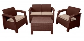 Комплект уличной мебели Yalta Premium Terrace Set (Ялта) шоколадый (+подушки под спину) в Перми - perm.mebel-74.com | фото