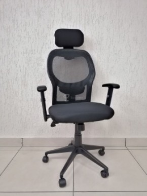 Кресло Barneo K-128 для персонала (черная ткань черная сетка) в Перми - perm.mebel-74.com | фото