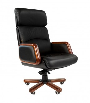 Кресло для руководителя CHAIRMAN 417 (Натуральная кожа) Черное в Перми - perm.mebel-74.com | фото