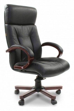 Кресло для руководителя Chairman 421 черный/орех темный, черный в Перми - perm.mebel-74.com | фото