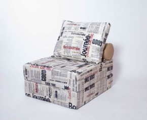 Кресло-кровать-пуф бескаркасное Прайм (Газета) в Перми - perm.mebel-74.com | фото