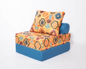Кресло-кровать-пуф бескаркасное Прайм (мехико желтый-морская волна) в Перми - perm.mebel-74.com | фото