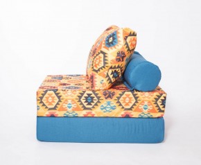 Кресло-кровать-пуф бескаркасное Прайм (мехико желтый-морская волна) в Перми - perm.mebel-74.com | фото