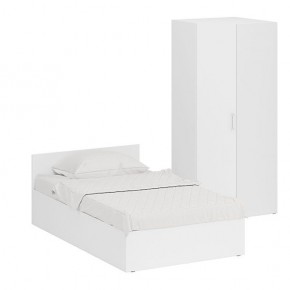 Кровать 1200 + Шкаф угловой Стандарт, цвет белый, ШхГхВ 123,5х203,5х70 + 81,2х81,2х200см., сп.м. 1200х2000 мм., без матраса, основание есть в Перми - perm.mebel-74.com | фото
