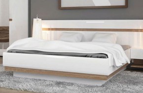 Кровать 140/TYP 91-01 с подъемником, LINATE ,цвет белый/сонома трюфель в Перми - perm.mebel-74.com | фото