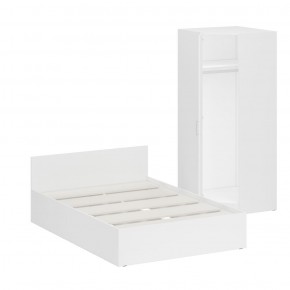 Кровать 1400 + Шкаф угловой Стандарт, цвет белый, ШхГхВ 143,5х203,5х70 + 81,2х81,2х200см., сп.м. 1400х2000 мм., без матраса, основание есть в Перми - perm.mebel-74.com | фото
