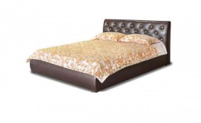 Кровать 1600 Флоренция в к/з "Классик 307 коричневый" (серия Норма) + основание + опоры в Перми - perm.mebel-74.com | фото