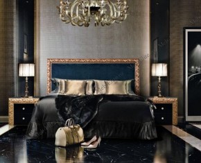 Кровать 2-х спальная (1,6 м) Тиффани Premium черная/золото с мягким элементом (Антрацит) с подъемным механизмомарт (ТФКР-3[3](П) в Перми - perm.mebel-74.com | фото