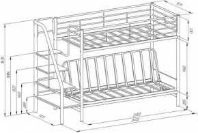 Кровать двухъярусная с диваном "Мадлен-3" (Белый/Фиолетовы) в Перми - perm.mebel-74.com | фото