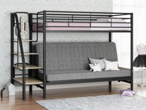 Кровать двухъярусная с диваном "Мадлен-3" (Черный/Серый) в Перми - perm.mebel-74.com | фото