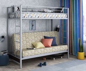 Кровать двухъярусная с диваном "Мадлен" (Серый/Фиолетовый) в Перми - perm.mebel-74.com | фото