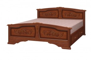 ЕЛЕНА Кровать из массива 800 (Орех) с 2-мя ящиками в Перми - perm.mebel-74.com | фото