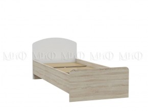 МАРТИНА Кровать 800 с настилом ЛДСП (Белый глянец/дуб сонома) в Перми - perm.mebel-74.com | фото