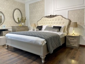 Кровать Мокко 1600 с мягким изголовьем + основание (серый камень) в Перми - perm.mebel-74.com | фото