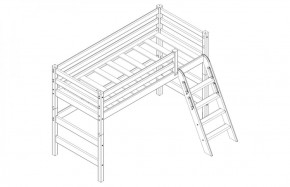 Кровать полувысокая с наклонной лестницей Соня (Вариант 6) в Перми - perm.mebel-74.com | фото