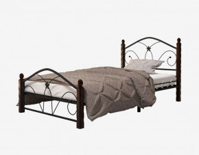 Кровать "Селена 1" Черная (900*2000) (ножки-шоколад) с коваными элементами в Перми - perm.mebel-74.com | фото