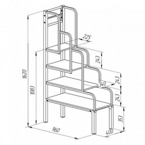 Лестница для металлических кроватей (Черный/Венге) в Перми - perm.mebel-74.com | фото