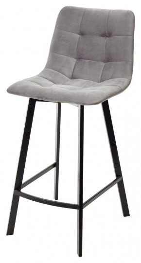 Полубарный стул CHILLI-QB SQUARE светло-серый #26, велюр / черный каркас (H=66cm) М-City в Перми - perm.mebel-74.com | фото