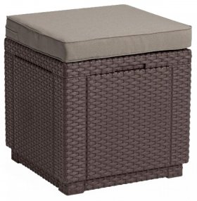 Пуфик Куб с подушкой (Cube with cushion) графит - прохладный серый в Перми - perm.mebel-74.com | фото