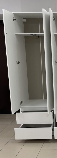 Шкаф 2-ств. с 2 ящиками и вешалкой "Бьянко" в Перми - perm.mebel-74.com | фото