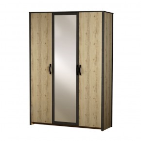 Шкаф 3-дверный с зеркалом №885 Гранж в Перми - perm.mebel-74.com | фото
