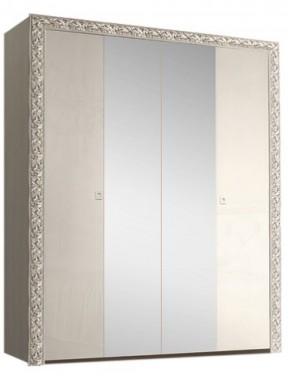 Шкаф 4-х дв. (с зеркалами) Premium слоновая кость/серебро (ТФШ1/4(П) в Перми - perm.mebel-74.com | фото