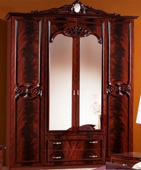 Шкаф 4-х дверный с зеркалами (03.144) Ольга (могано) в Перми - perm.mebel-74.com | фото